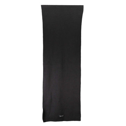 Scarf by Calvin Klein for women in cotton black showcases a ethereal silhouette, artfully capturing the essence of the ethereal Cotton Scarf design for a sophisticated look.