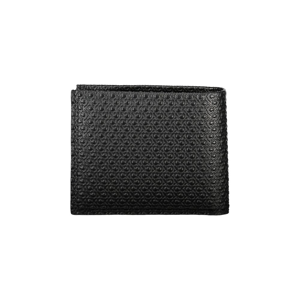 Cardholder Wallet by Calvin Klein for men in leather black & signature presents a streamlined silhouette, showcasing the sophisticated design of the Leather Cardholder Wallet collection with functional card-organization rfid-protection.