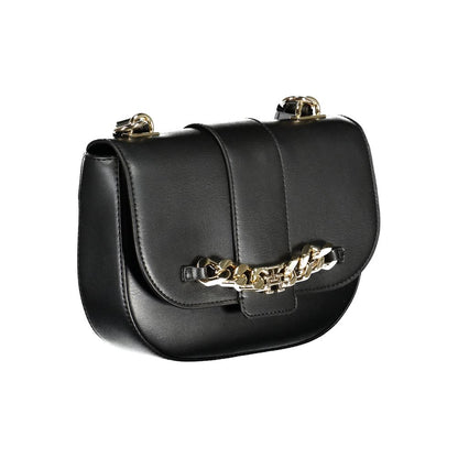 This Shoulder Handbag by Tommy Hilfiger for women in polyethylene and black presents a sculptural silhouette featuring a secure snap, ample internal-pockets, and versatile shoulder-strap & adjustable-strap for a sculptural finish.
