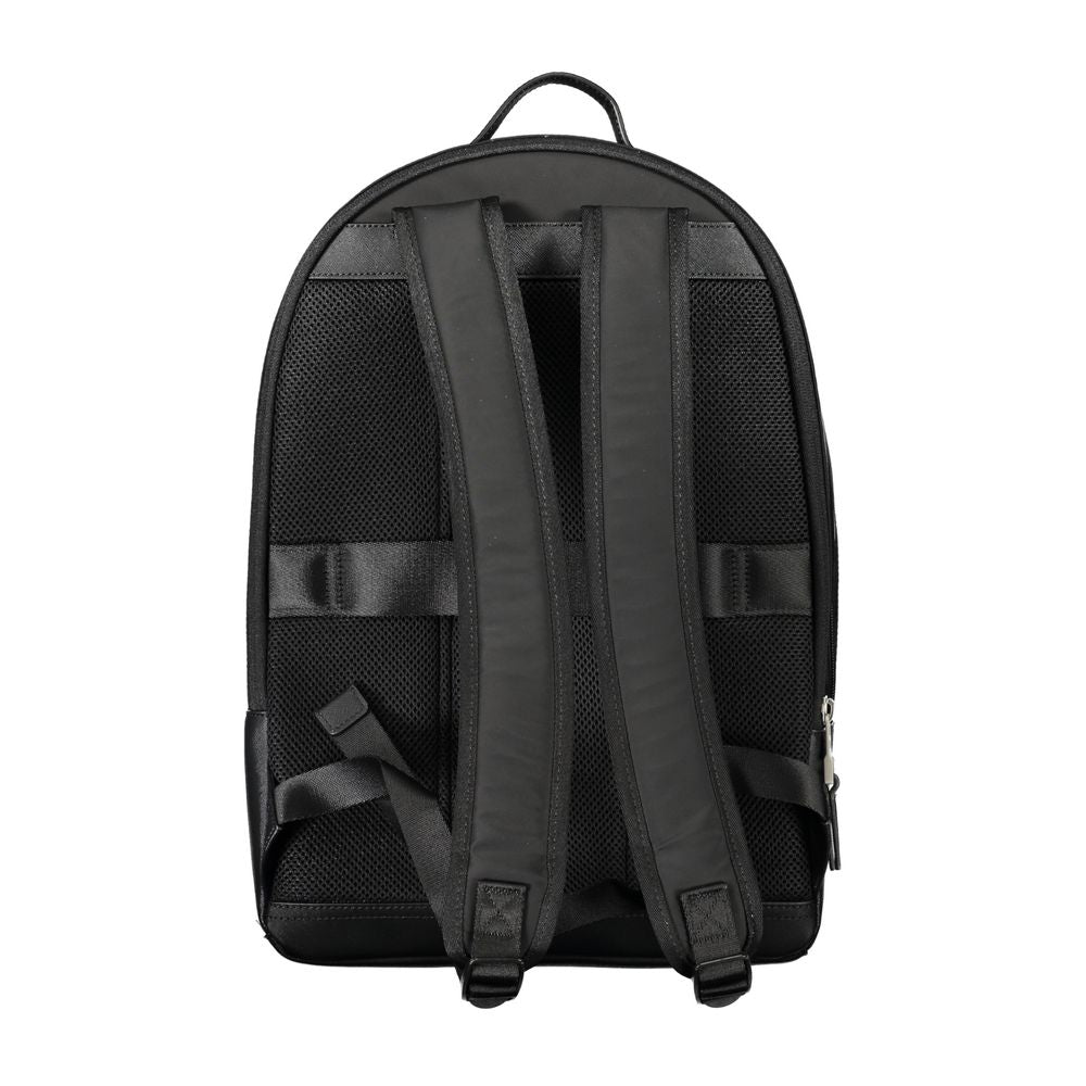 Backpack by Tommy Hilfiger for men in polyester black showcases a stately Polyester Backpack design, featuring a secure zipper with stately external-pockets & laptop-compartment and versatile handle, backpack-strap & adjustable-strap.