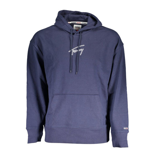 Hooded Sweatshirt Hoodie by Tommy Hilfiger for men in cotton blue features an avant-garde silhouette, showcasing a sophisticated hooded neckline and detail for a truly avant-garde finish.
