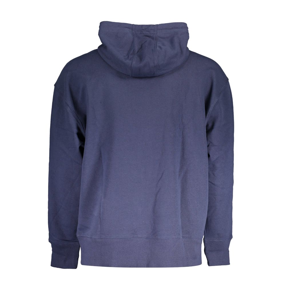 Hooded Sweatshirt Hoodie by Tommy Hilfiger for men in cotton blue showcases a city-ready silhouette, artfully detailed with a signature and for a city-ready finish.