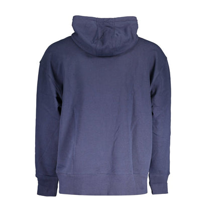 Hooded Sweatshirt Hoodie by Tommy Hilfiger for men in cotton blue showcases a city-ready silhouette, artfully detailed with a signature and for a city-ready finish.