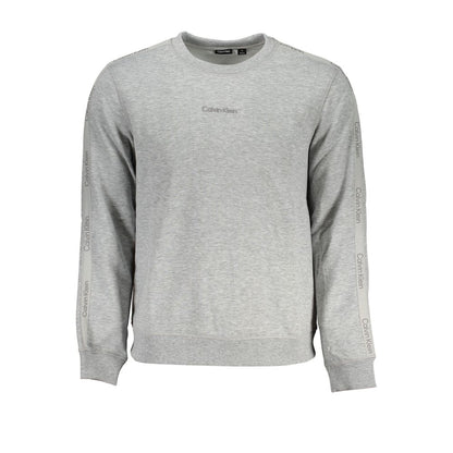 Sweatshirt by Calvin Klein for men in polyester gray & print features an magnificent silhouette, showcasing a sophisticated crew neckline and long-sleeve detail for a truly magnificent finish.