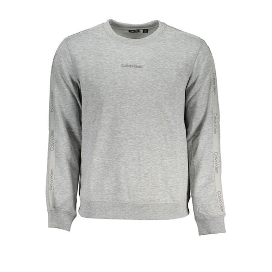 Sweatshirt by Calvin Klein for men in polyester gray & print features an magnificent silhouette, showcasing a sophisticated crew neckline and long-sleeve detail for a truly magnificent finish.
