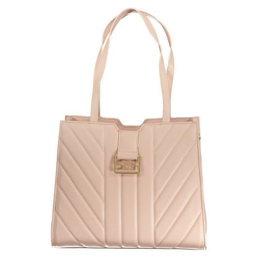 Shoulder Handbag by Mario Valentino for women in polyethylene pink features an refined silhouette, showcasing a secure zipper, ample built-in-compartments & internal-pockets, and versatile shoulder-strap & handle for a sophisticated refined aesthetic.