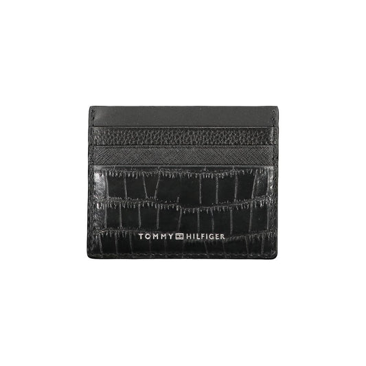 Cardholder Wallet by Tommy Hilfiger for men in leather black features a streamlined silhouette, showcasing the streamlined Leather Cardholder Wallet design with sophisticated card-organization for a premium look.