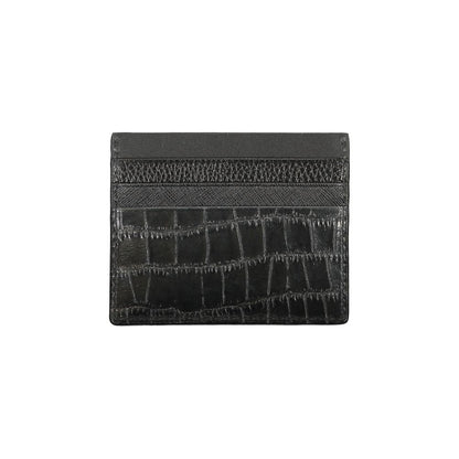 Cardholder Wallet by Tommy Hilfiger for men in leather black showcases a discerning silhouette, artfully capturing the essence of Leather Cardholder Wallet with its functional card-organization.