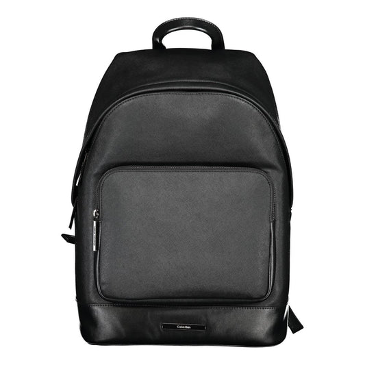 Backpack by Calvin Klein for men in polyester black presents a stately Polyester Backpack design, showcasing a secure zipper with ample external-pockets, internal-pockets & laptop-compartment and versatile backpack-strap, adjustable-strap & handle for a stately finish.