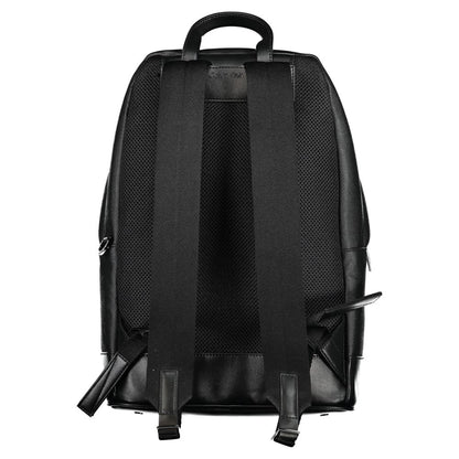 Backpack by Calvin Klein for men in polyester black features a stately Polyester Backpack design, showcasing a secure zipper, ample external-pockets, internal-pockets & laptop-compartment, and versatile backpack-strap, adjustable-strap & handle for a stately finish.