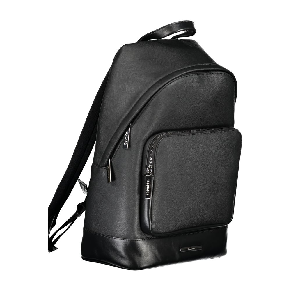 Backpack by Calvin Klein for men in polyester black showcases a stately Polyester Backpack design, featuring a secure zipper with stately external-pockets, internal-pockets & laptop-compartment and versatile backpack-strap, adjustable-strap & handle.