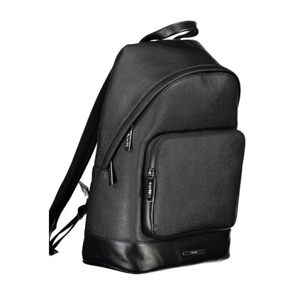 Backpack by Calvin Klein for men in polyester black showcases a stately Polyester Backpack design, featuring a secure zipper with stately external-pockets, internal-pockets & laptop-compartment and versatile backpack-strap, adjustable-strap & handle.
