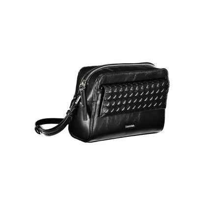 Crossbody Convertible Handbag by Calvin Klein for women in polyester faux leather black features a refined silhouette, showcasing a secure zipper & magnetic and refined external-pockets & cardholder with versatile crossbody-strap & adjustable-strap for a refined finish.