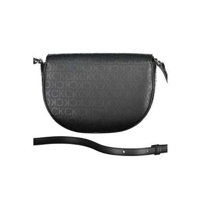 2-in-1 Shoulder & Crossbody Handbag by Calvin Klein for women in polyethylene faux leather black, jacquard & signature features a refined silhouette, showcasing a secure magnetic, organized cardholder, and versatile crossbody-strap, shoulder-strap & adjustable-strap for a refined finish.