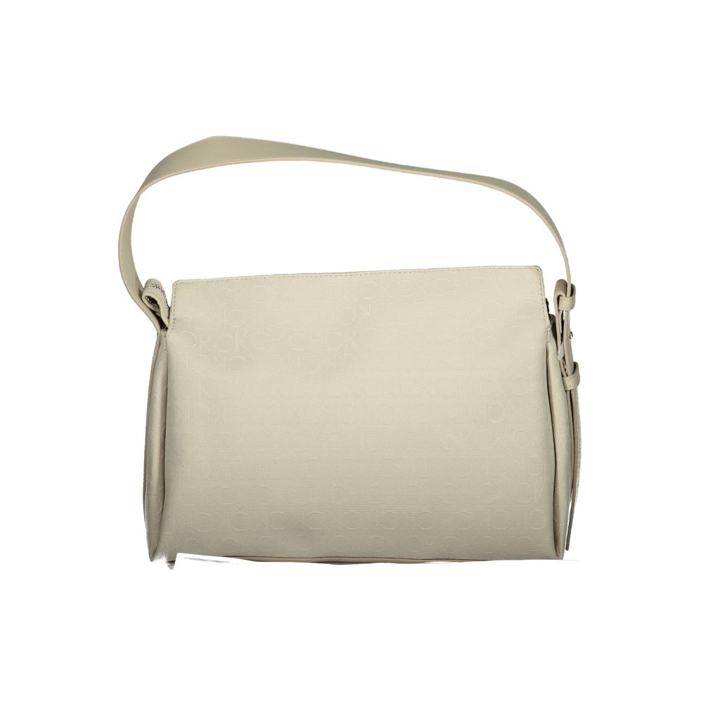 Shoulder Convertible Handbag by Calvin Klein for women in polyester beige presents a enviable design with a secure zipper, ample document-holder, and versatile shoulder-strap, adjustable-strap & handle for a sophisticated look.
