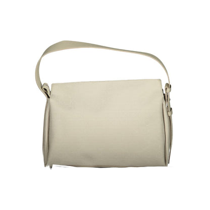 Shoulder Convertible Handbag by Calvin Klein for women in polyester beige presents a enviable design with a secure zipper, ample document-holder, and versatile shoulder-strap, adjustable-strap & handle for a sophisticated look.