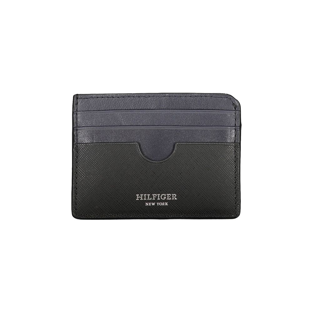 Cardholder Wallet by Tommy Hilfiger for men in leather black showcases a discerning silhouette, artfully capturing the essence of Leather Cardholder Wallet with its functional card-organization.