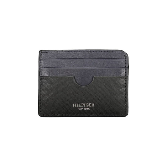 Cardholder Wallet by Tommy Hilfiger for men in leather black showcases a discerning silhouette, artfully capturing the essence of Leather Cardholder Wallet with its functional card-organization.