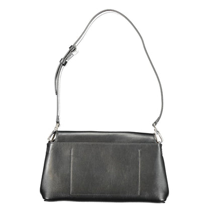 Shoulder Convertible Handbag by Calvin Klein for women in polyester faux leather black features an exquisite silhouette, showcasing a secure snap, ample internal-pockets, and versatile shoulder-strap & adjustable-strap for exquisite style.
