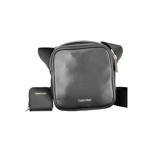Shoulder Bag by Calvin Klein for men in polyester black features an effortlessly chic silhouette with a secure zipper, ample removable-pouch, internal-pockets & coin-purse, and versatile shoulder-strap & adjustable-strap for effortlessly chic everyday luxury.