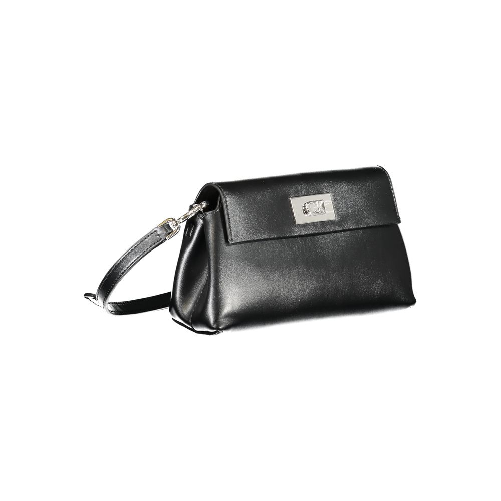 Convertible Handbag by Calvin Klein for women in polyester faux leather black features an exquisite silhouette, showcasing a secure snap, ample internal-pockets, and exquisite shoulder-strap & adjustable-strap for a sophisticated finish.