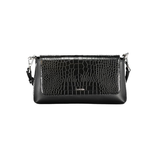 Shoulder Convertible Handbag by Calvin Klein for women in polyester embossed faux leather black features a polished silhouette with a secure , ample cardholder, and polished shoulder-strap, adjustable-strap & handle for a sophisticated look.