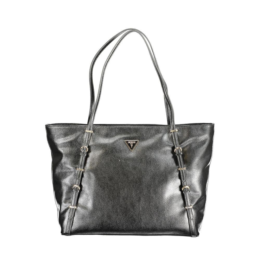 Phone Holder Handbag by Guess Jeans for women in polyethylene black features an refined silhouette, showcasing a secure zipper, ample external-pockets & internal-pockets, and versatile handle for a sophisticated refined aesthetic.