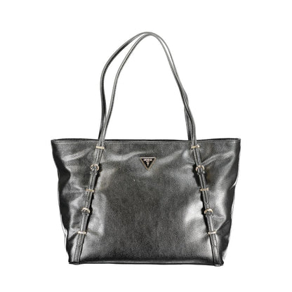 Phone Holder Handbag by Guess Jeans for women in polyethylene black features an refined silhouette, showcasing a secure zipper, ample external-pockets & internal-pockets, and versatile handle for a sophisticated refined aesthetic.