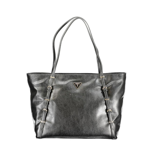 Phone Holder Handbag by Guess Jeans for women in polyethylene black features an refined silhouette, showcasing a secure zipper, ample external-pockets & internal-pockets, and versatile handle for a sophisticated refined aesthetic.