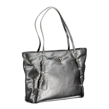 Phone Holder Handbag by Guess Jeans for women in polyethylene black features a ornamental silhouette, showcasing a secure zipper, ample external-pockets & internal-pockets, and ornamental handle for a sophisticated look.