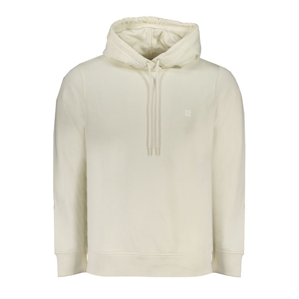 Hooded Sweatshirt Hoodie by Calvin Klein for men in cotton white features a authentic silhouette, showcasing a sophisticated hooded neckline and authentic detail for a refined finish.
