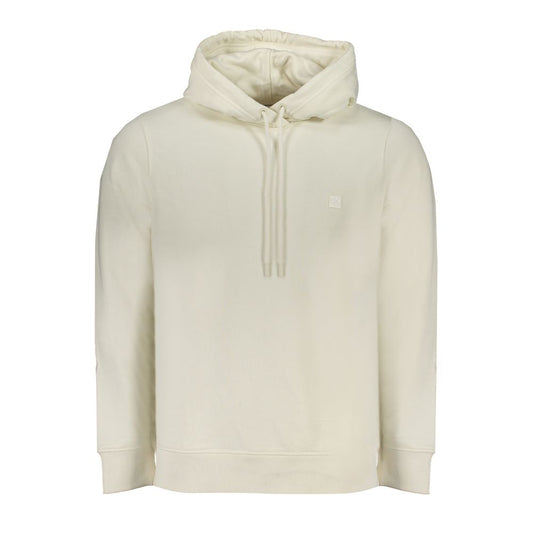 Hooded Sweatshirt Hoodie by Calvin Klein for men in cotton white features a authentic silhouette, showcasing a sophisticated hooded neckline and authentic detail for a refined finish.