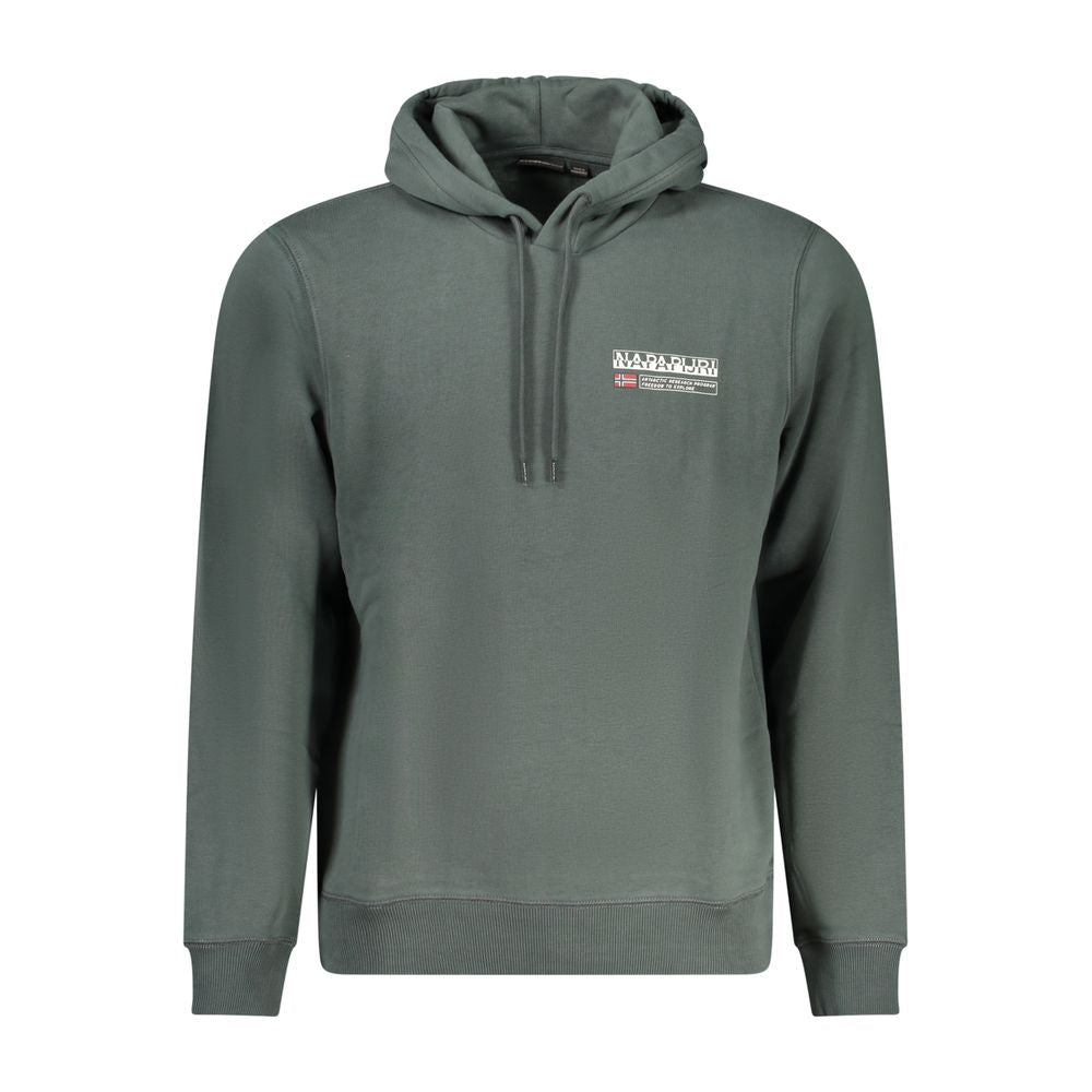 Hooded Sweatshirt Hoodie by Napapijri for men in cotton green & print features a slouchy chic silhouette, detailed with a slouchy chic long-sleeve and a signature hooded neckline for an elevated aesthetic.