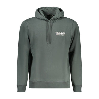 Hooded Sweatshirt Hoodie by Napapijri for men in cotton green & print features a slouchy chic silhouette, detailed with a slouchy chic long-sleeve and a signature hooded neckline for an elevated aesthetic.