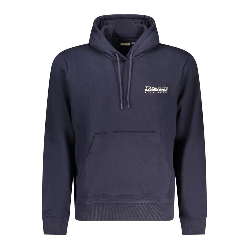Hooded Sweatshirt Hoodie by Napapijri for men in cotton blue & print showcases a city-ready silhouette, artfully detailed with a signature hooded neckline and long-sleeve for a city-ready finish.