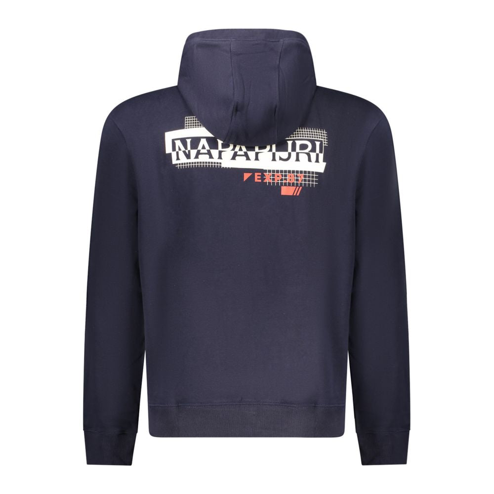 Hooded Sweatshirt Hoodie by Napapijri for men in cotton blue & print features a edgy silhouette, detailed with a edgy and for a refined finish.
