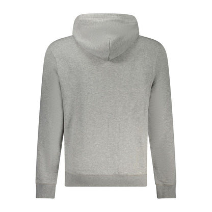 Hooded Sweatshirt Hoodie by Napapijri for men in cotton gray & print showcases a city-ready silhouette, artfully detailed with a signature and for a city-ready finish.