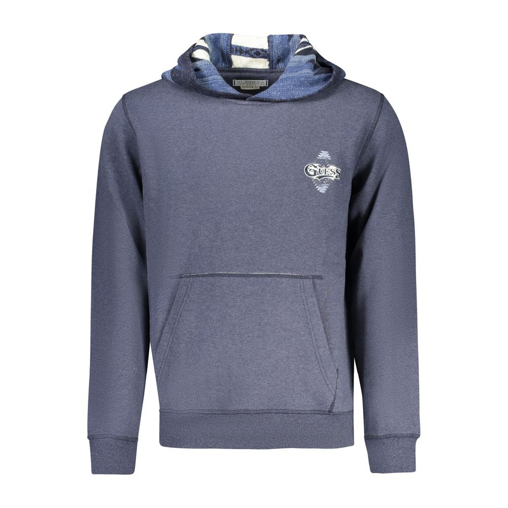 Hooded Sweatshirt Hoodie by Guess Jeans for men in cotton blue & print features a edgy silhouette, detailed with a edgy hooded neckline and for a refined finish.