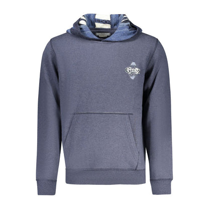 Hooded Sweatshirt Hoodie by Guess Jeans for men in cotton blue & print features a edgy silhouette, detailed with a edgy hooded neckline and for a refined finish.