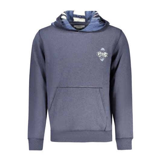 Hooded Sweatshirt Hoodie by Guess Jeans for men in cotton blue & print features a edgy silhouette, detailed with a edgy hooded neckline and for a refined finish.