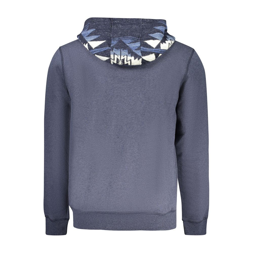 Hooded Sweatshirt Hoodie by Guess Jeans for men in cotton blue & print features an luminous silhouette, showcasing a sophisticated hooded neckline and for a truly luminous look.