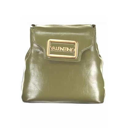 Backpack by Mario Valentino for women in polyethylene faux leather green features a refined silhouette, showcasing the Polyethylene Faux Leather Backpack design with a secure zipper, ample built-in-compartments, external-pockets & internal-pockets, and versatile handle, backpack-strap & adjustable-strap.