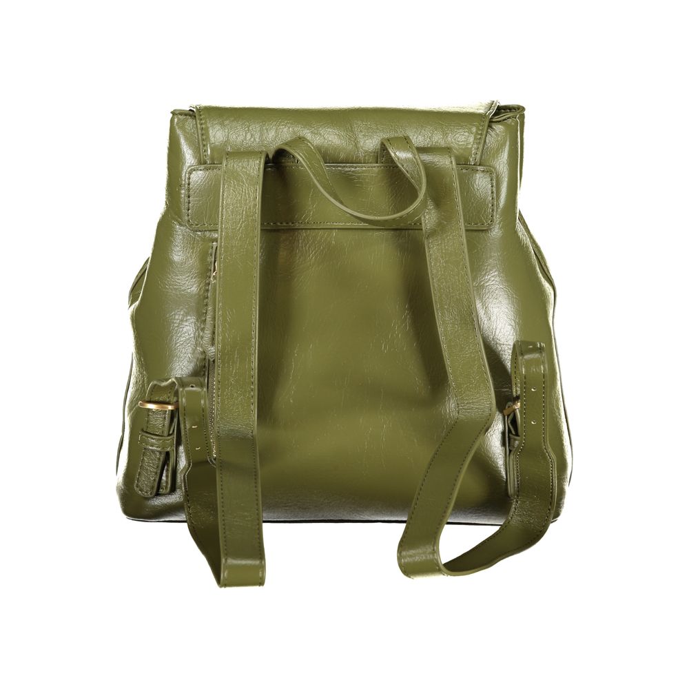 Backpack by Mario Valentino for women in polyethylene faux leather green features an stately silhouette from the Polyethylene Faux Leather Backpack range, with a secure zipper, ample built-in-compartments, external-pockets & internal-pockets, and versatile handle, backpack-strap & adjustable-strap.