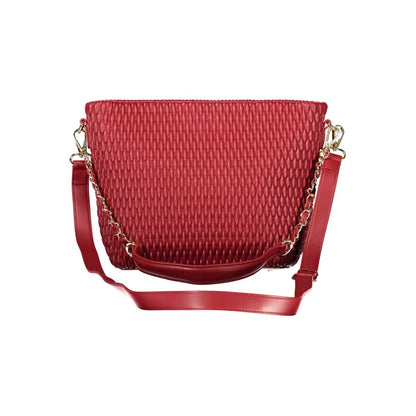 Handbag by Mario Valentino for women in polyethylene red features a refined silhouette, showcasing a secure zipper, organized internal-pockets, and versatile shoulder-strap, adjustable-strap & handle for a refined finish.
