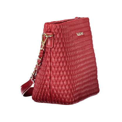 Handbag by Mario Valentino for women in polyethylene red features a signature silhouette, showcasing a secure zipper and signature internal-pockets with versatile shoulder-strap, adjustable-strap & handle for a sophisticated look.