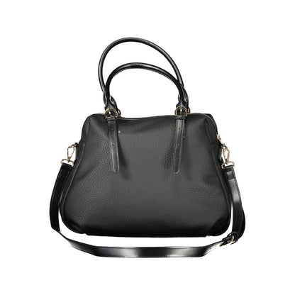 Handbag by Mario Valentino for women in polyethylene black features a refined silhouette, showcasing a secure zipper, organized internal-pockets, and versatile shoulder-strap, adjustable-strap & handle for a refined finish.