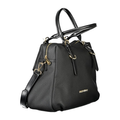 Handbag by Mario Valentino for women in polyethylene black features a ornamental silhouette, showcasing a secure zipper, ample internal-pockets, and ornamental shoulder-strap, adjustable-strap & handle for a sophisticated look.