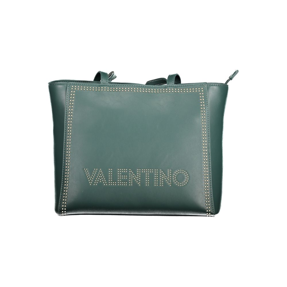 This Shoulder Handbag by Mario Valentino for women in polyethylene and green & signature presents a sculptural silhouette featuring a secure zipper, ample internal-pockets, and versatile shoulder-strap & handle for a sculptural finish.