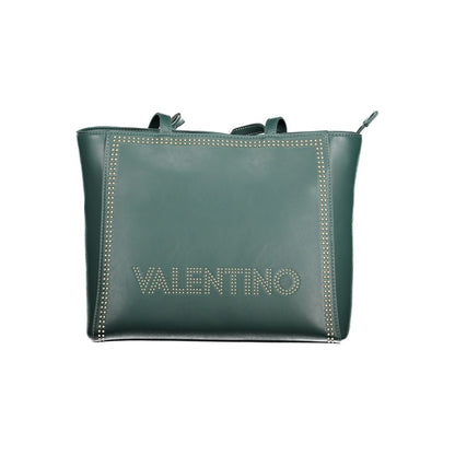 This Shoulder Handbag by Mario Valentino for women in polyethylene and green & signature presents a sculptural silhouette featuring a secure zipper, ample internal-pockets, and versatile shoulder-strap & handle for a sculptural finish.