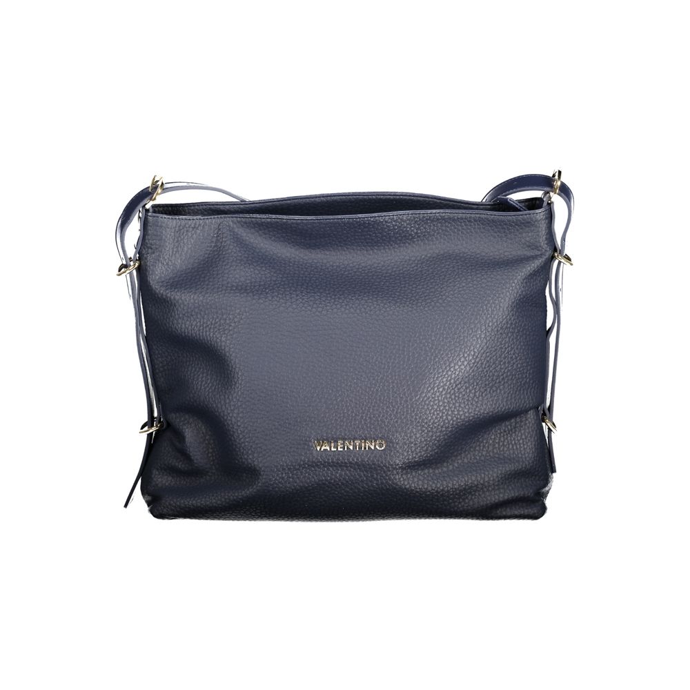 Shopper Handbag by Mario Valentino for women in polyethylene blue features a ornamental silhouette, showcasing a secure zipper, ample internal-pockets, and ornamental adjustable-strap & handle for a sophisticated look.